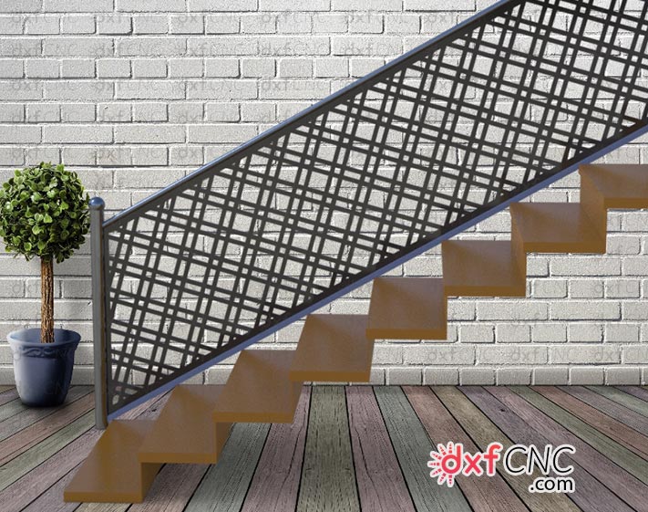 Stair Railing Design For Staircase Laser Cut Cnc Railing File Dxf Cnc