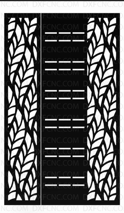 Leaf Template cnc metal one and half door design dxf files for free Download