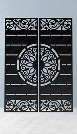 Design Exterior Double Steel Door CNC Dxf files Free Download