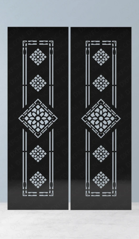 Front Door Modern Double Door Design - dxf files Free Download