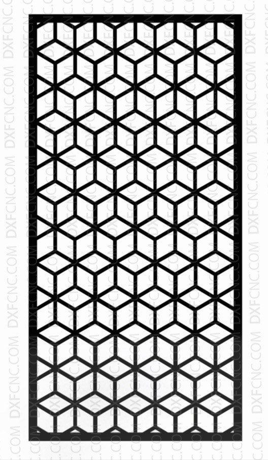 Geometric 3D cubes pattern Design CNC Dxf File Free Download