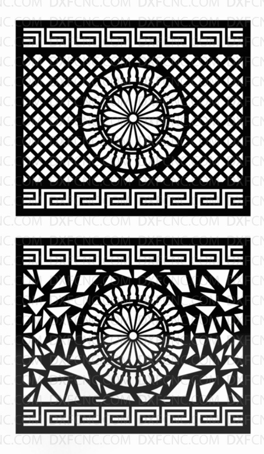 Laser Cutting window design CNC Dwg and Dxf File Free Download