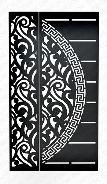 Main Gate steel Design Template CNC door Dxf file Free