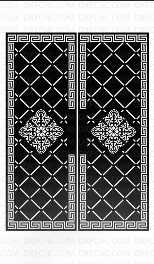 Modern Double Front door idea steel metal dxf File Free download