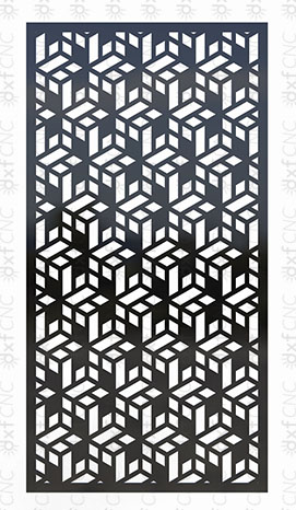 Screen Door Metal Geometric 3D cubes pattern design ready to cut