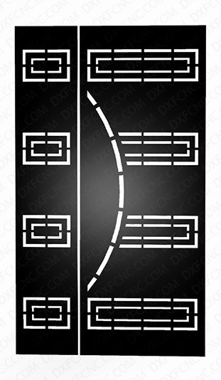 Simple Metal Gate Design exterior door Template Ai and Dxf file For Free