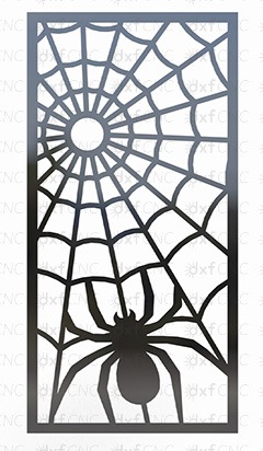 Spider Metallic wall Art Design screen Free Dxf Files Ready to Cut laser