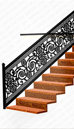 laser and plasma Art Stair Railing Panel Design modern for free