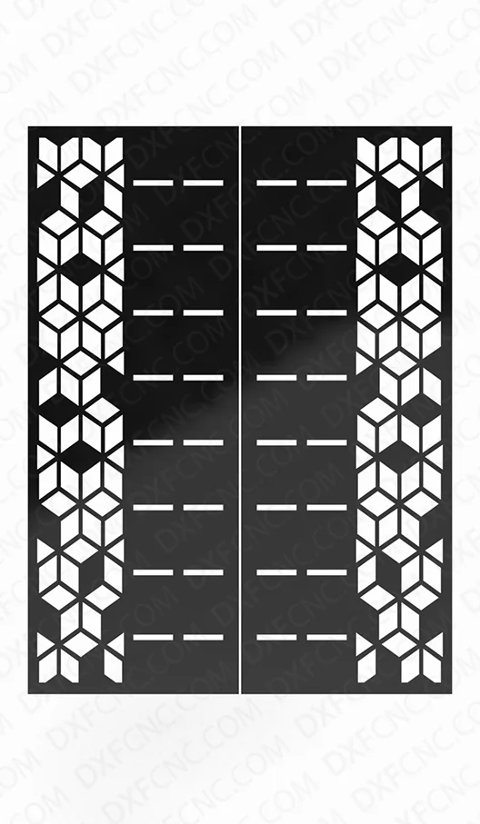 main entrance modern double door design cnc Dxf files Free Download