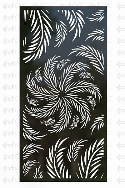 CNC machined decorative screen pattern Leaf Template laser Free Dxf files