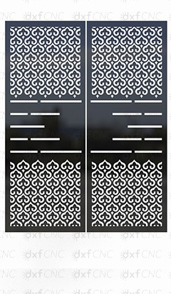 Front Modern Gate Design main double door Free CNC Dxf File for plasma