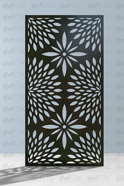 Laser Cut Tree leaves Metal Landscape Screen Panel Free Dxf file