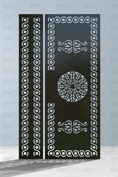 Metal front House Door Design Ready to Cut Free Dxf CNC file