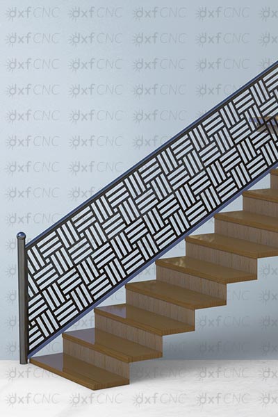 Modern Geometric Steel Railing Design Ready to Cut Free Dxf file