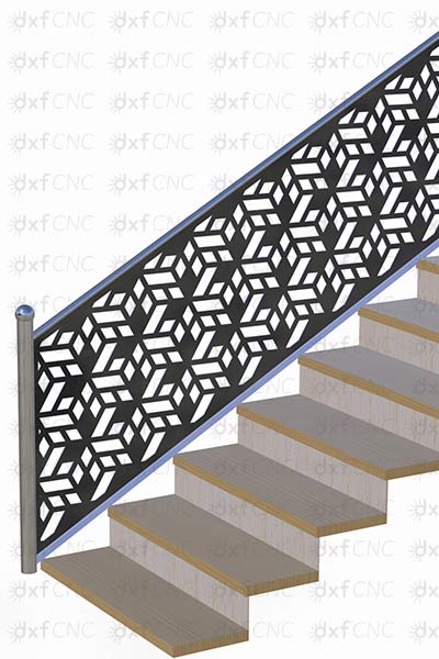 Modern Steel Railing Design CNC Cutting Dxf files plasma Free Ddownload