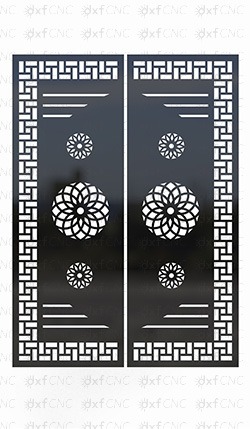 Modern laser Double Front Door Design Dxf CNC file for Free