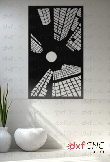 Cityscape Vista Metal Wall Art Free CNC vector laser cut files