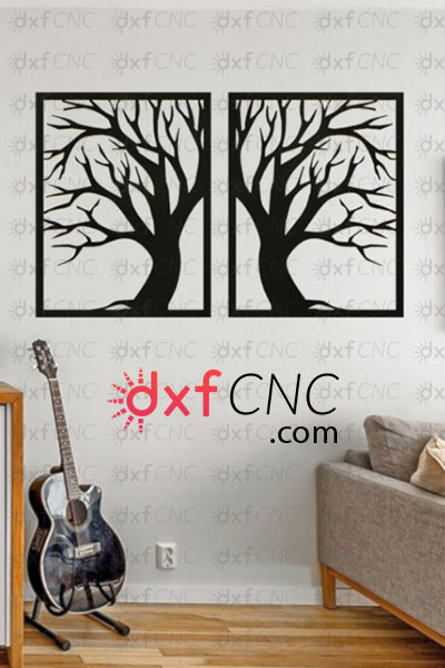 Free Metal Wall Art trees panels Design CNC Laser Cut Template