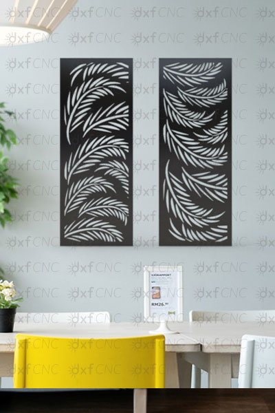 Free Wall art leaves Metal panels Design CNC Laser Cut Vector