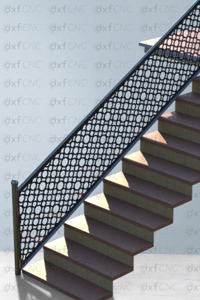 Metal Railing Staircase Vector Design CNC Laser cut Free files