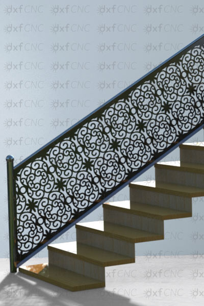 Steel Stair Railing extérieur & intérieur laser vector Design Free file