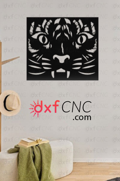 Tiger Heads Metal wall Art Design CNC Laser Cut Vector For Free