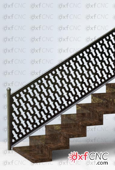 Design of stair railing Metal Vector CNC Laser cut file Free D