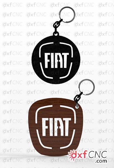 DXF file for laser cutting keychain fiat Template DIY Free vec