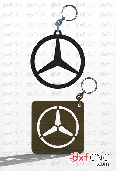 Laser Cut Dxf keychain mercedes benz logo Download Free Vector