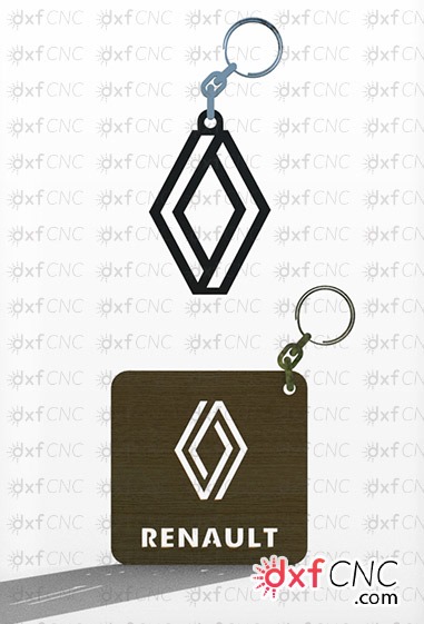 Laser Cut Renault logo keychain Download Free Vector key chain