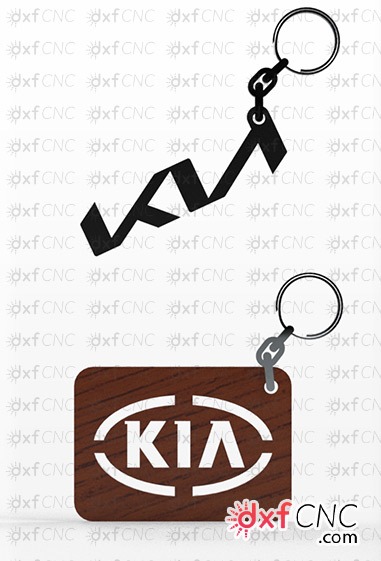 Laser cut acrylic keychain Kia logo vector Free Template desig