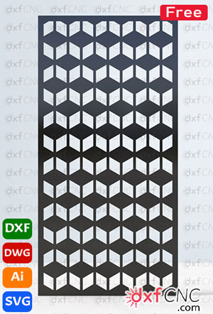 3d cubes wall pattern plasma and laser cut Dxf Files for free