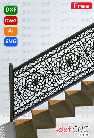 CNC Cut Railing Design High Quality SVG & DXF Free Download