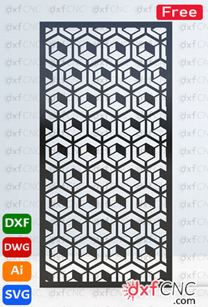 Geometric 3d wall art panel decor laser cut Dxf Free Files