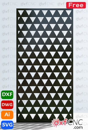 Geometric triangles decorative screen design Free dxf & dwg la