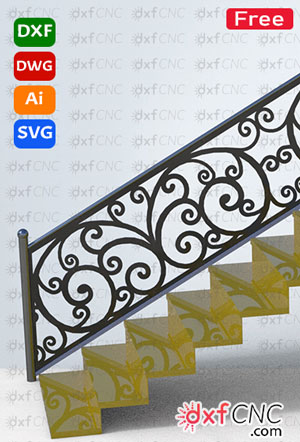 laser cut metal railing panels design CNC Dxf File Free Download