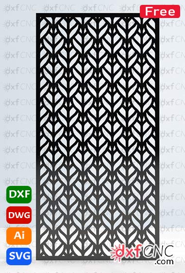 Modern CNC pattern of Tree leaves wall art - leaf Free Svg & Dxf