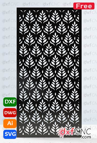 Modern CNC pattern of Tree leaves wall art leaf Free Svg & Dxf