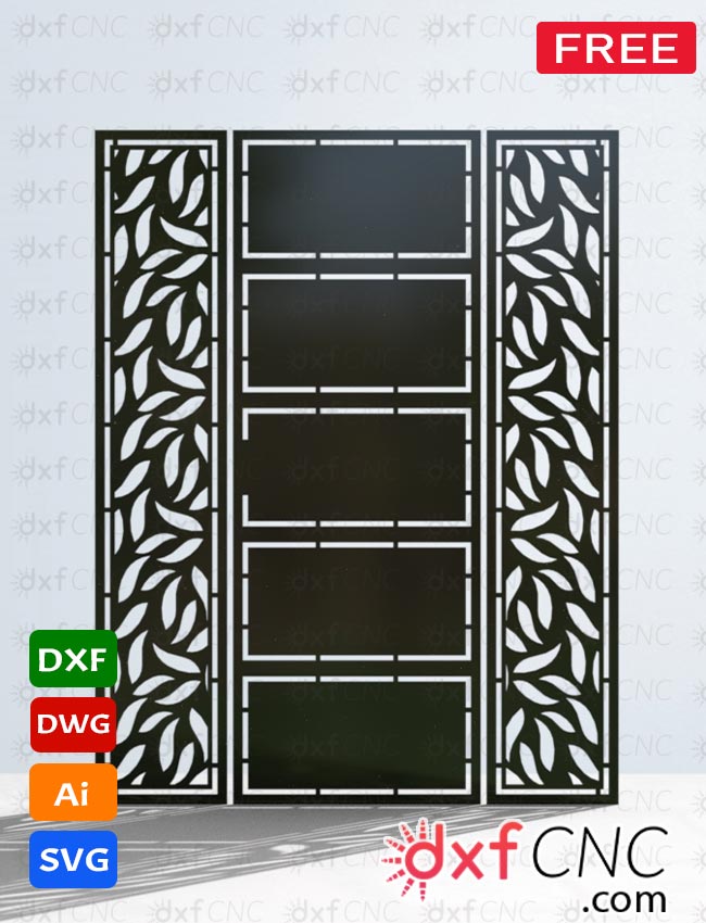 Design Door Tree Leaves Free Dxf & Svg File for CNC Machines