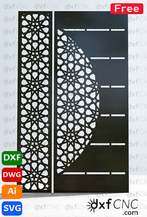 Front Door and Half islamic wall art design Free Dxf & dwg plasm