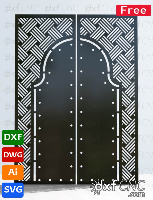 Front Modern islamic door design Free CNC Dxf File Ready to Cuti