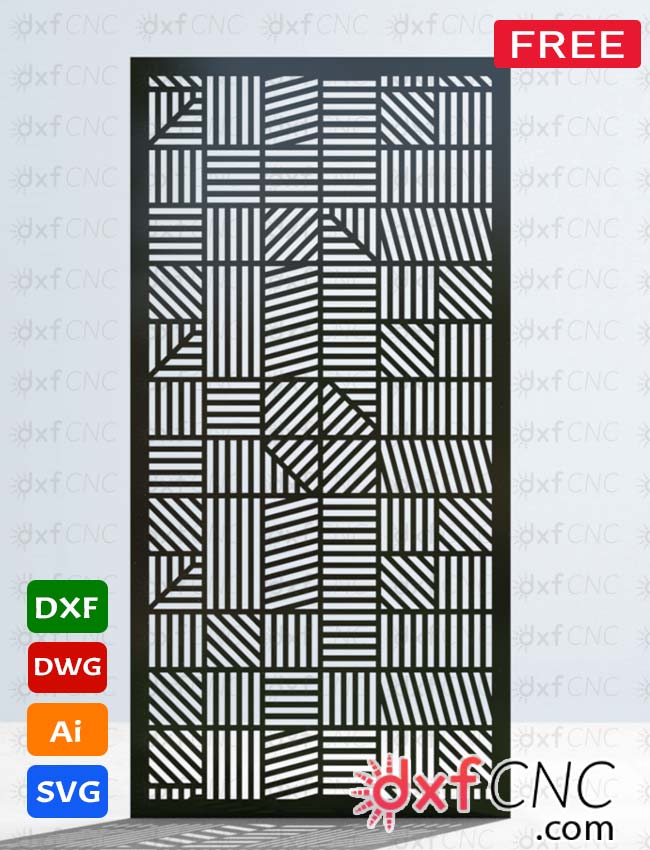 Geometric Line Pattern design laser cnc Screen dxf File Free D