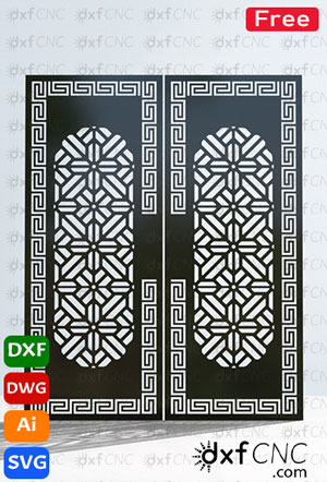 Laser CNC entry metal gate design - Download Free Svg & Dxf file