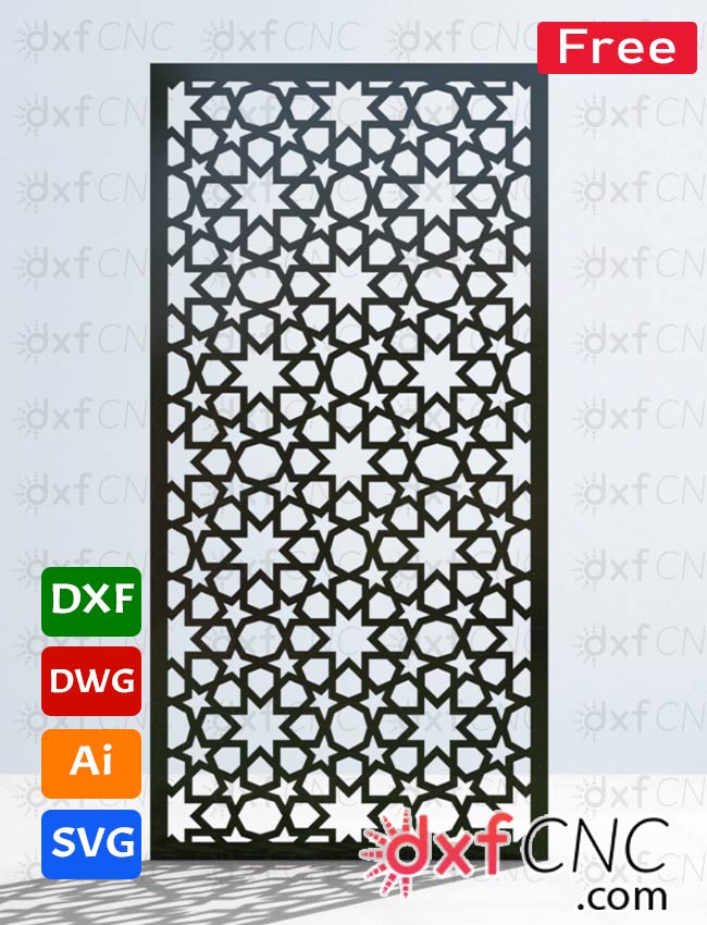 Metal Pattern islamic wall decoration Design Dxf file Free Download