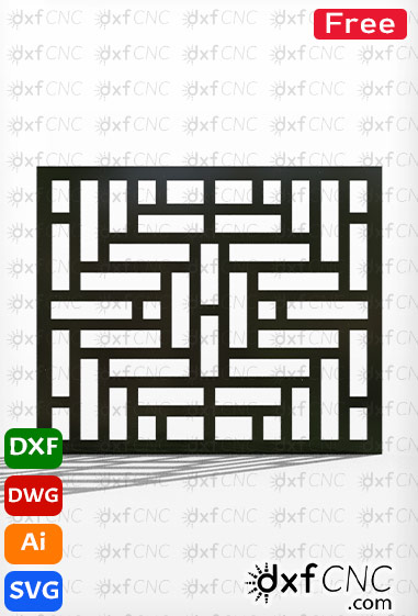 Modern Window Grill Design Dwg & Dxf CNC File Free Download