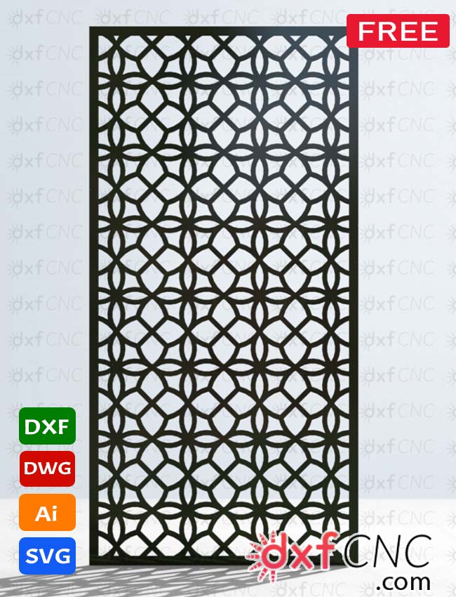 Pattern screen decorative Free laser dxf and dwg files ready t