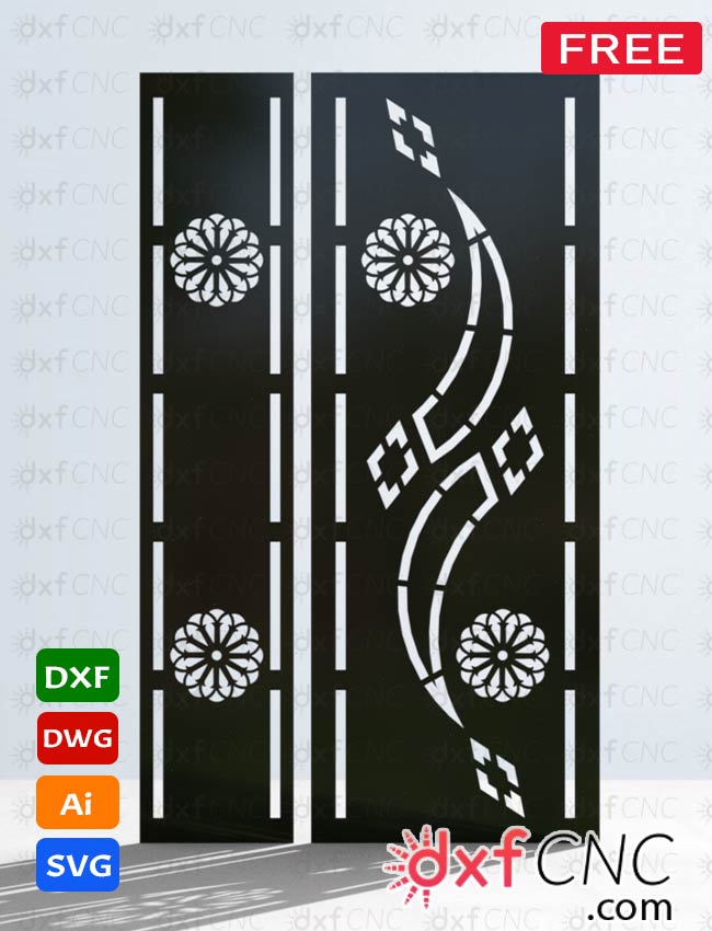 Design door metal screens Free dxf File CNC laser cutter machine