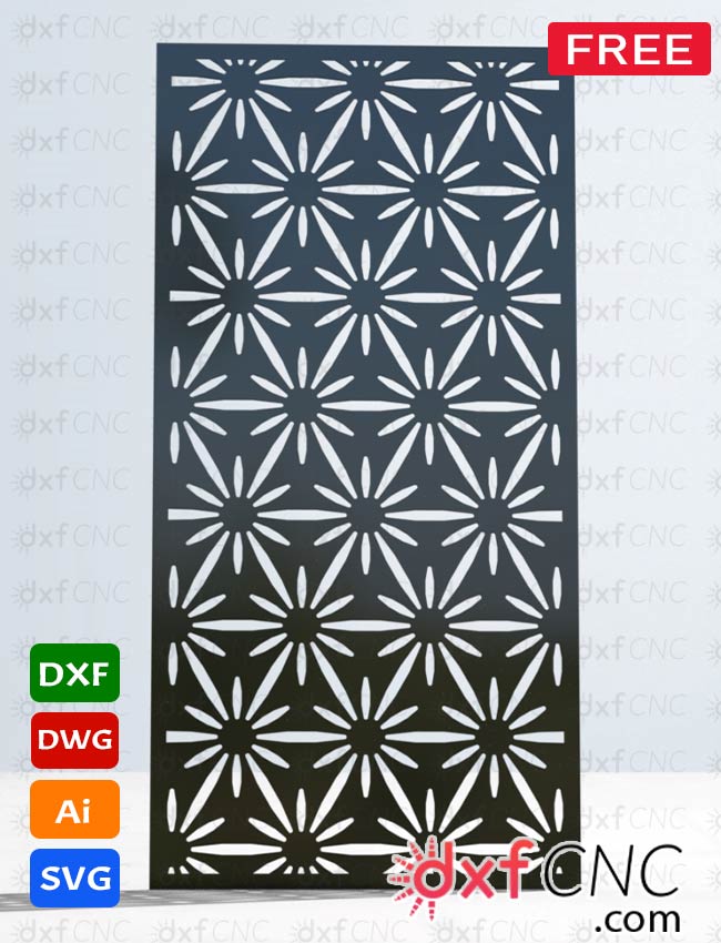 Free Flowers Pattern cnc design – Laser cut svg & Dxf file for Free