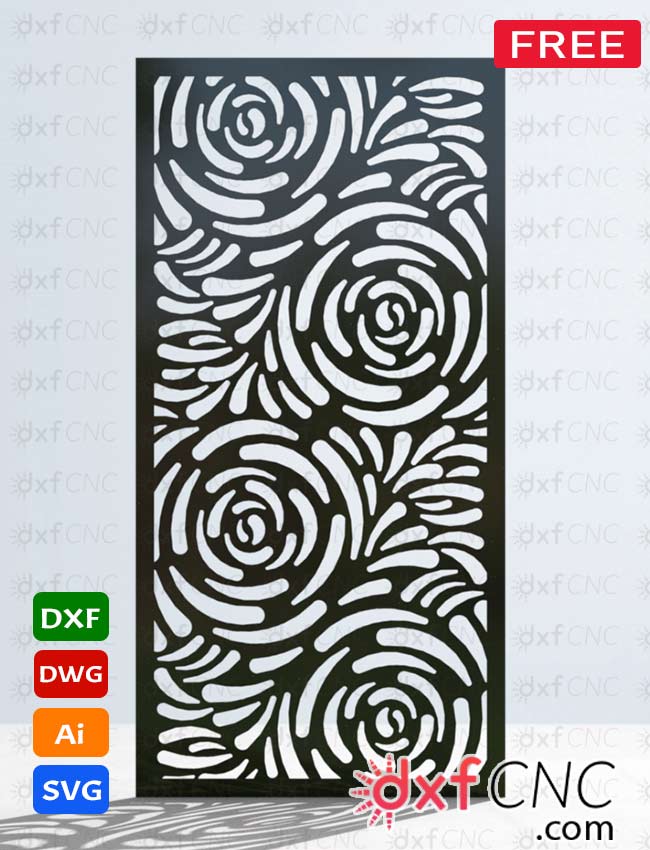 Free Flowers Pattern cnc wall art – Laser cut Dxf file for Fre