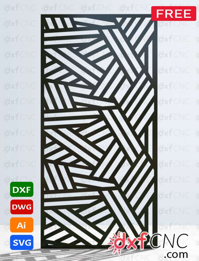 Simple Geometric line pattern wall Art cnc pattern dxf File Fr